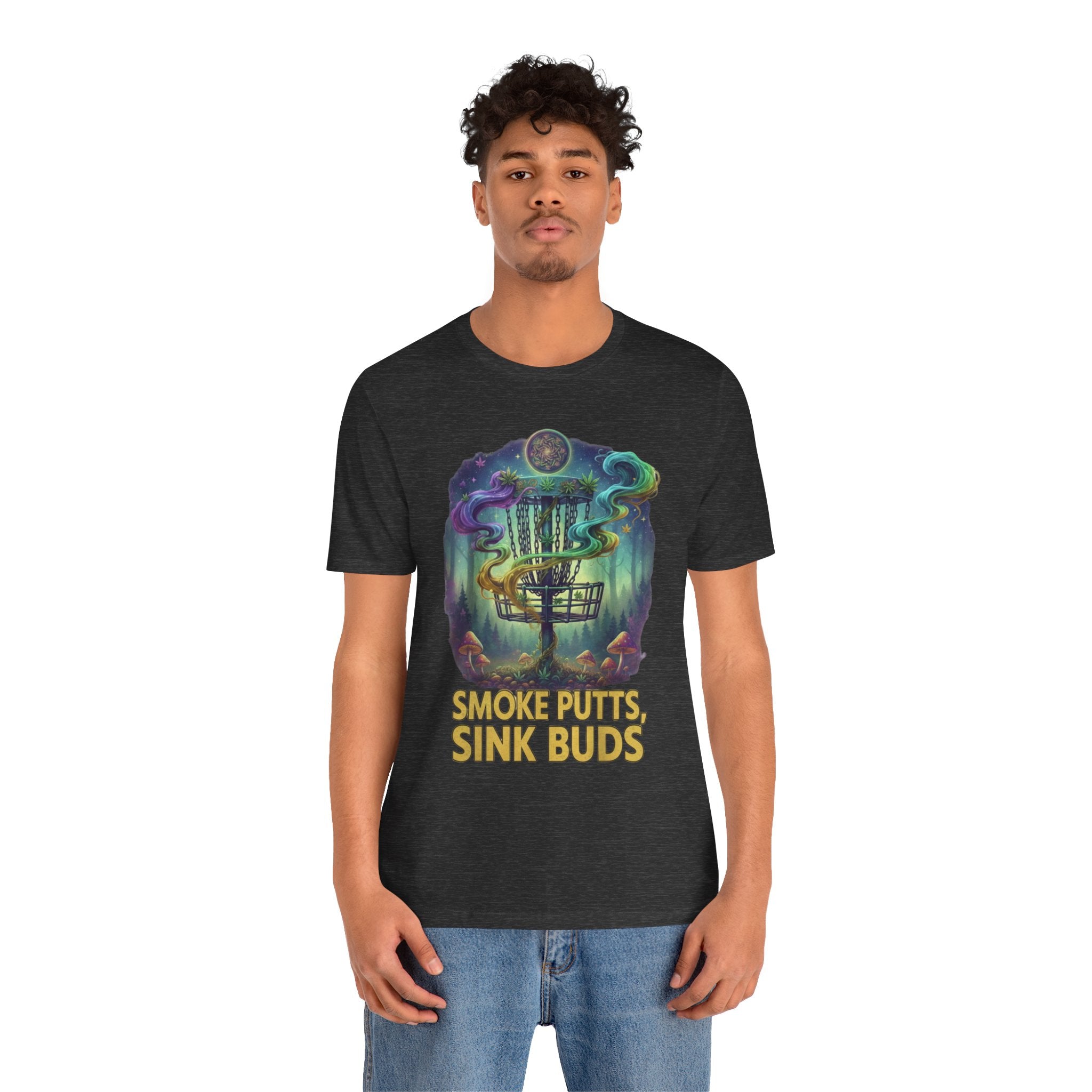 Smoke Putts Disc Golf T-Shirt, Stoner 420 Graphic Tee, Unisex Jersey Short Sleeve Tee for Smokers, , Gift for Stoners, Weed Frolph,