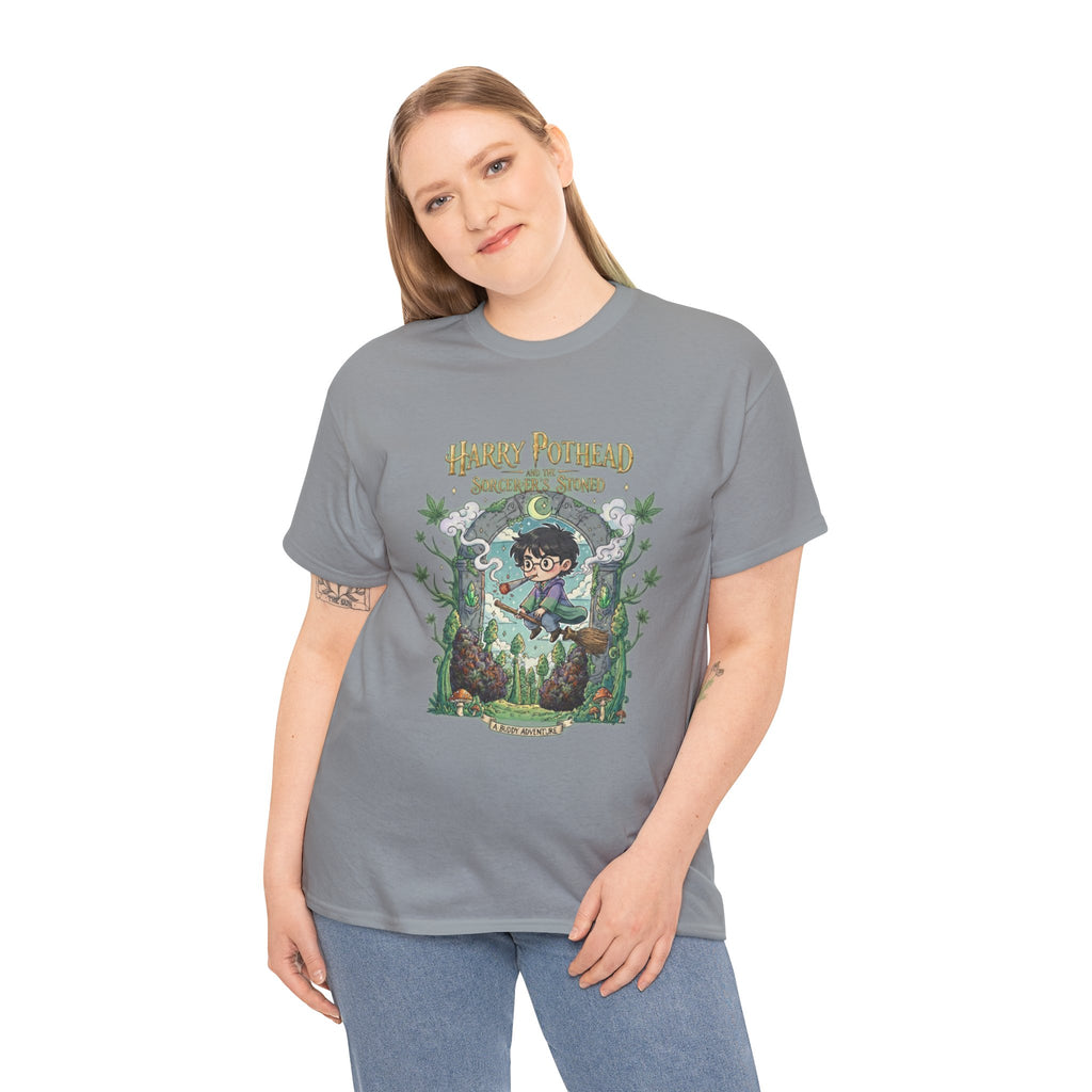 Harry Pothead Stoner Wizard parody Illustration T-Shirt | Magical Forest Potion Design