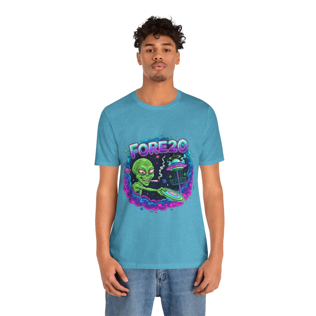 Stoner Alien Disc Golf Tee, UFO T-Shirt, Fun Casual Wear, Gift for Space Lovers, Sci-Fi Fan Apparel, Dunny 420 Frolph Shirt