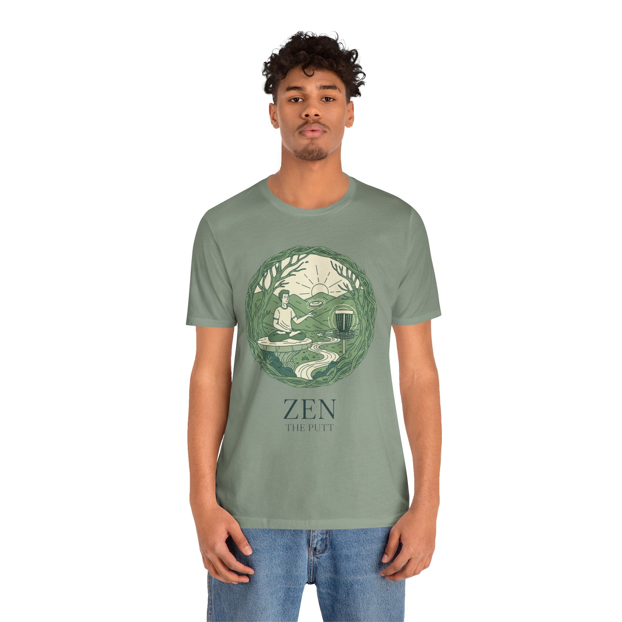 Zen Disc Golf Unisex Tee, Relaxed Fit T-Shirt for Nature Lovers, Gift for Mindfulness Practitioners, Bohemian Vibes, Stoner vibes