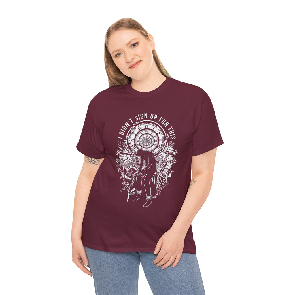 I Didnt Sign Up For This T Shirt Surreal Burnout Drowning Figure Existential Graphic Tee