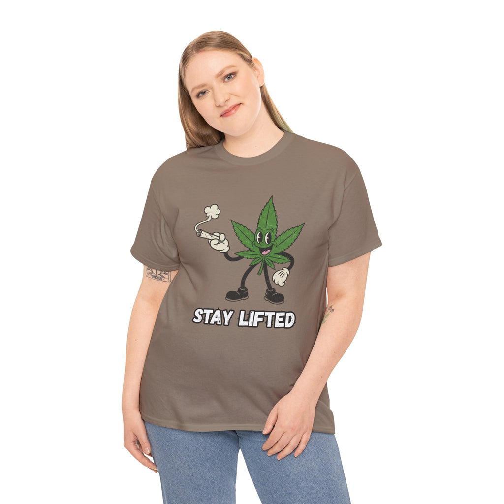 Stay Lifted Herb Leaf Tee | Funny 420 Graphic Shirt