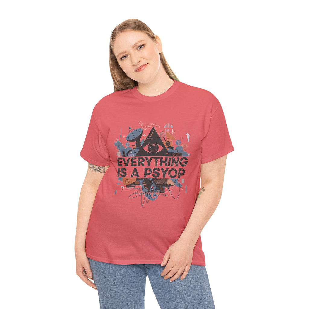 Everything Is a Psyop T-Shirt | Conspiracy Eye Graphic Tee, Abstract Collage
