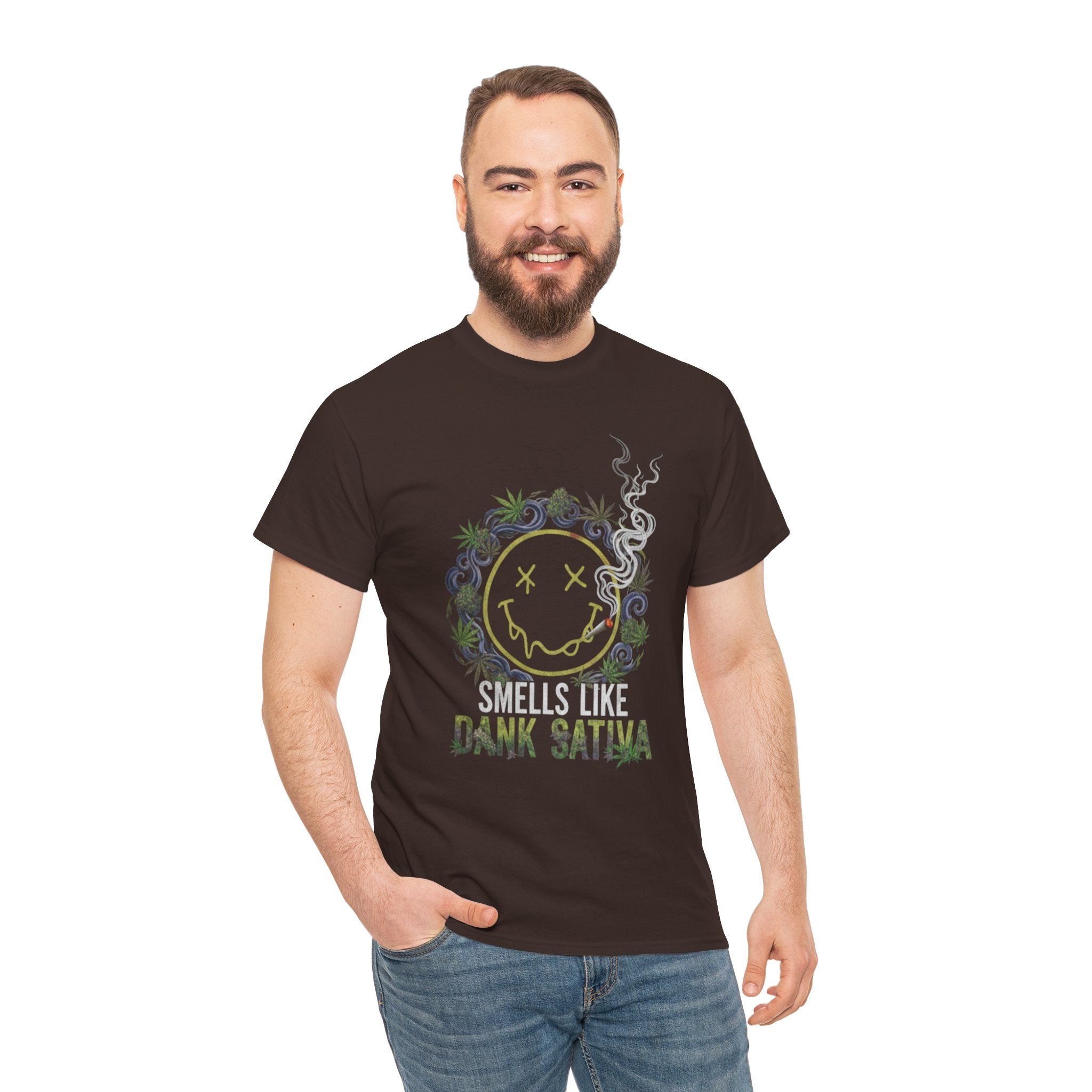 Retro Grunge Smiley 420 Tee | Stoner Humor T-Shirt