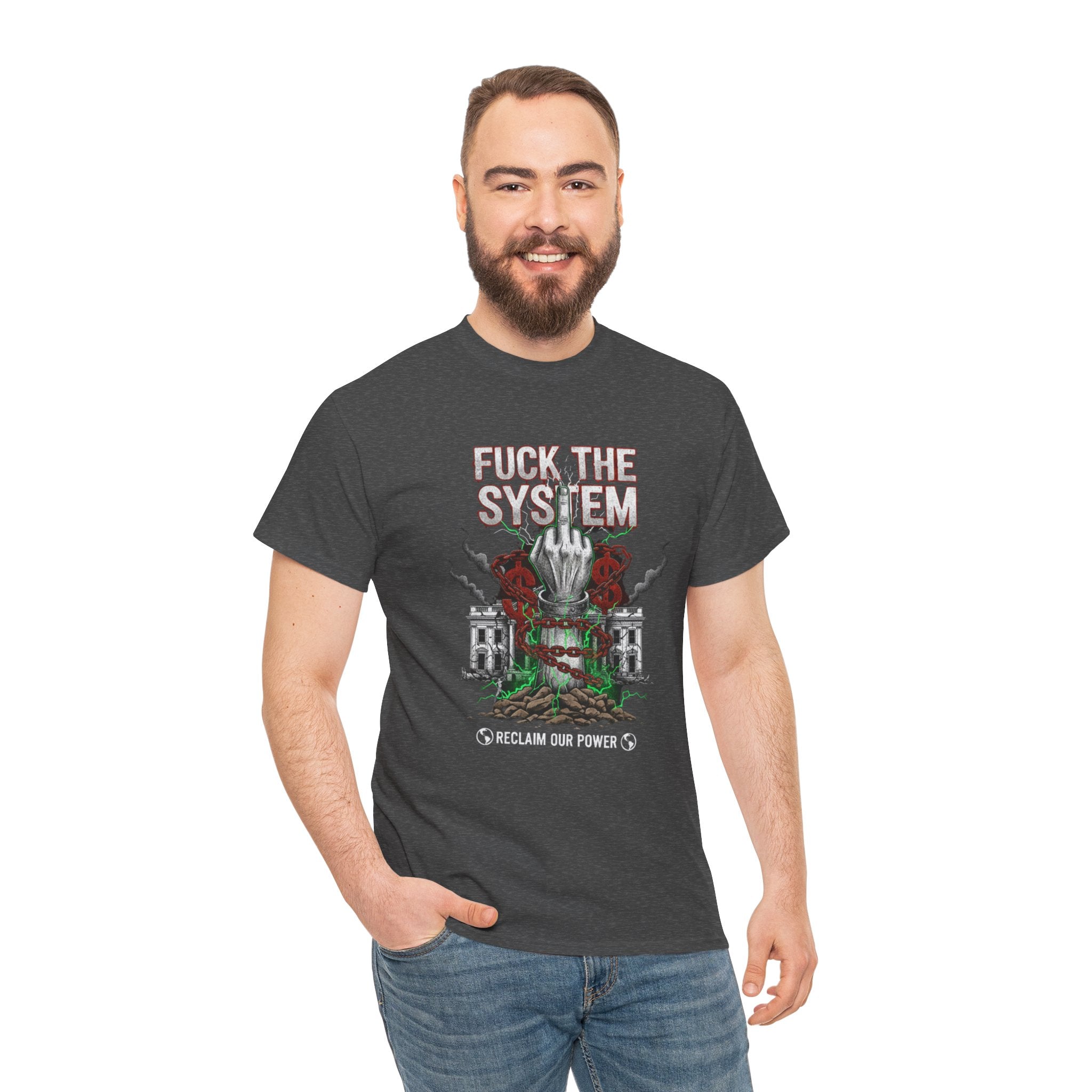 Fuck the System T-Shirt | Protest Graphic Tee, Graffiti Government Design