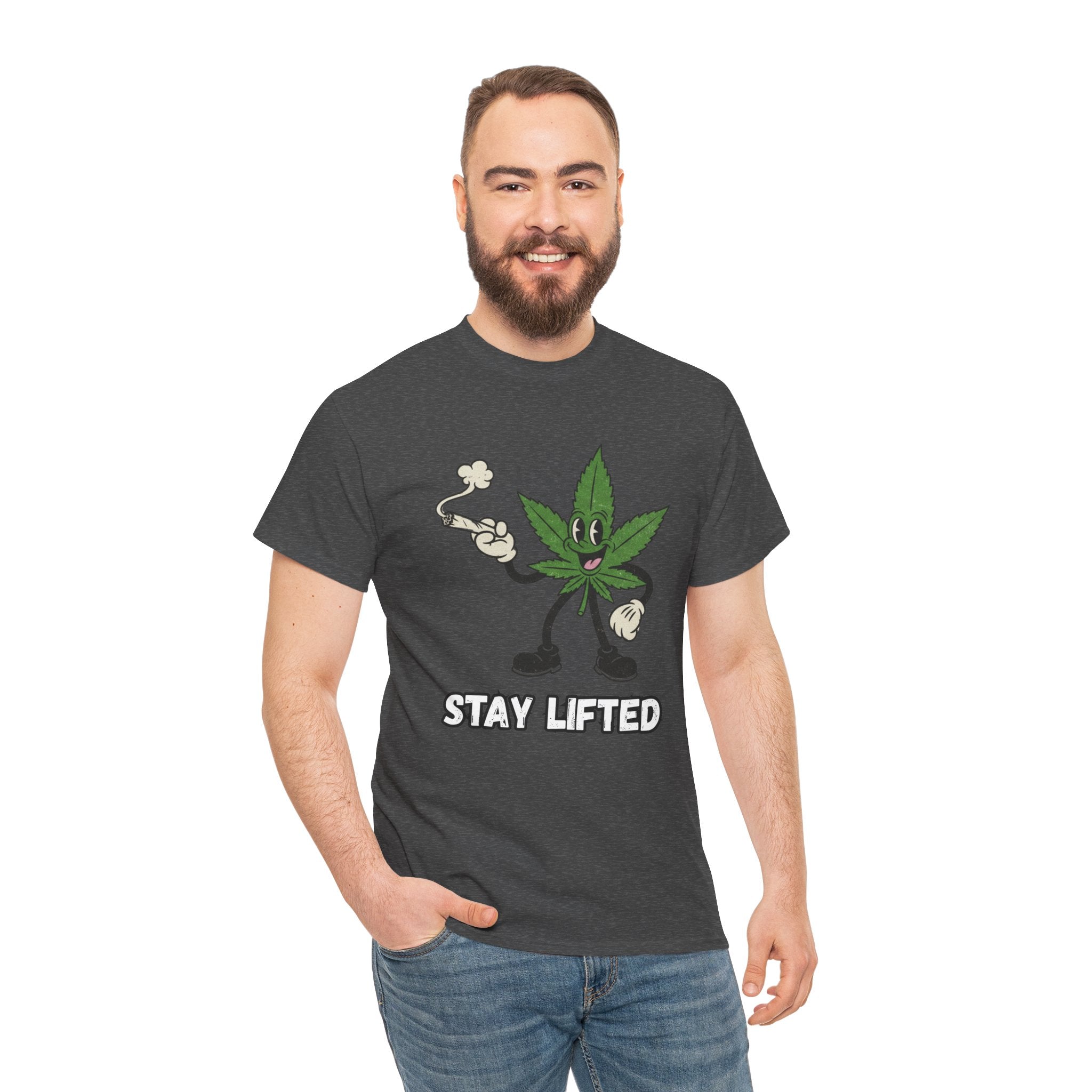 Stay Lifted Herb Leaf Tee | Funny 420 Graphic Shirt