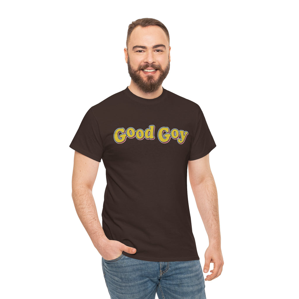Good Goy retro yellow bubble text Tee | Nostalgic vintage graphic