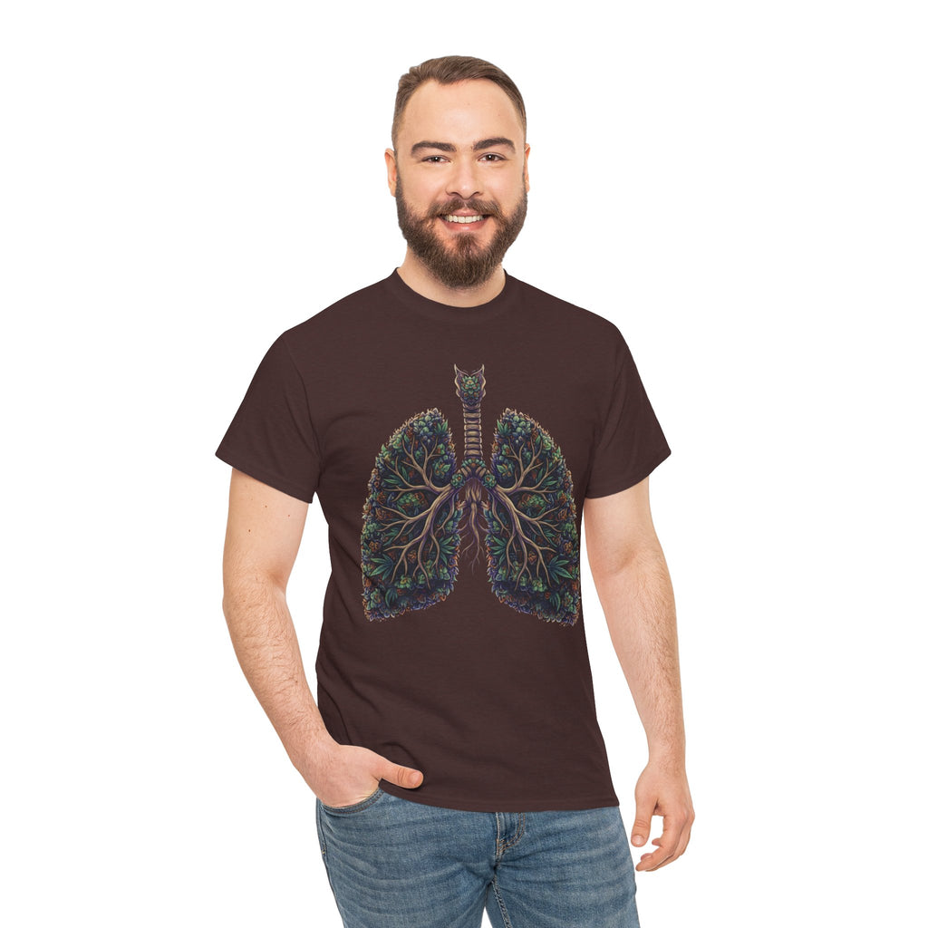 420 Lungs Illustration Tee | Botanical Respiratory Anatomy Shirt