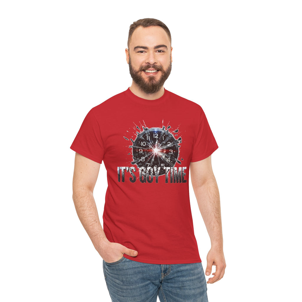 Its Goy Time clock graphic Tee | distressed splash design, humor tee