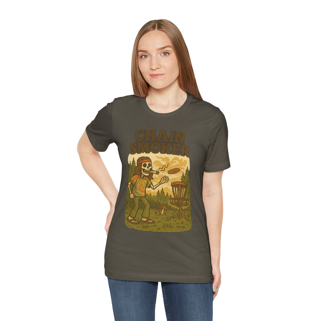 Chain Smoker Graphic Tee, Funny Tee, Short Sleeve Shirt, Outdoor stoner Apparel, Gift for Smokers, Summer Vibes, Disc golf, Frolph 420 weed