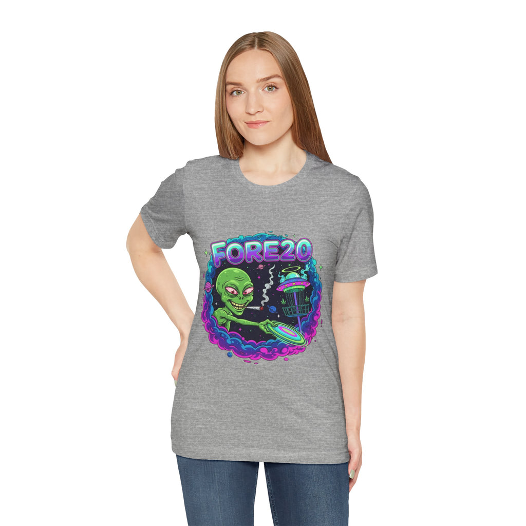 Stoner Alien Disc Golf Tee, UFO T-Shirt, Fun Casual Wear, Gift for Space Lovers, Sci-Fi Fan Apparel, Dunny 420 Frolph Shirt
