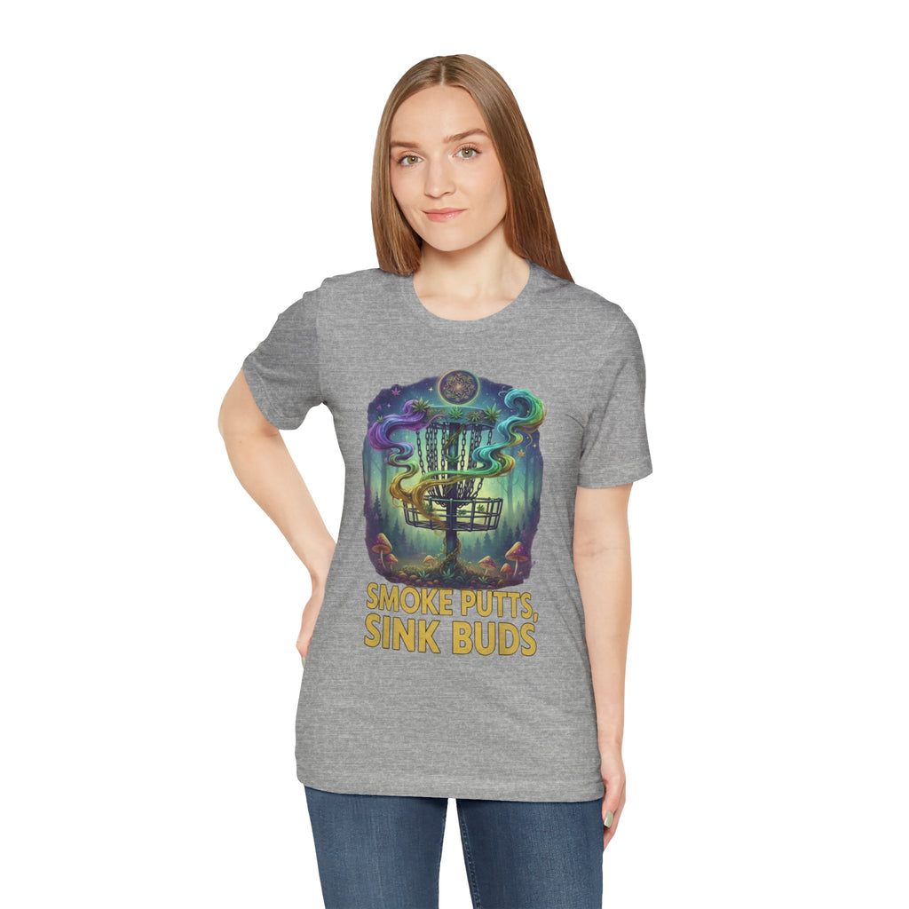 Smoke Putts Disc Golf T-Shirt, Stoner 420 Graphic Tee, Unisex Jersey Short Sleeve Tee for Smokers, , Gift for Stoners, Weed Frolph,