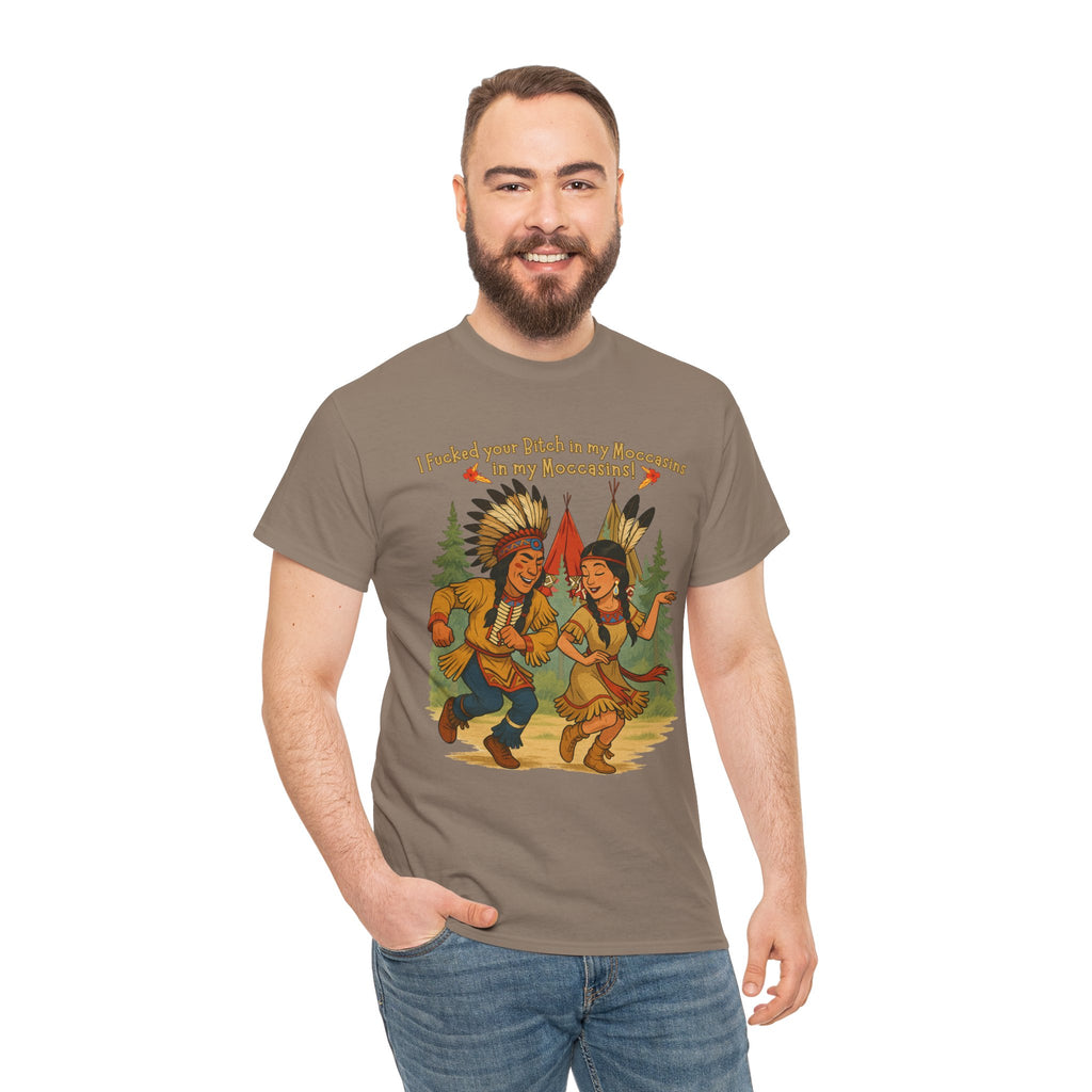 Vintage Native American Couple Dancing T-Shirt | Retro Campfire Illustration, Raunchy comedy IYKYK