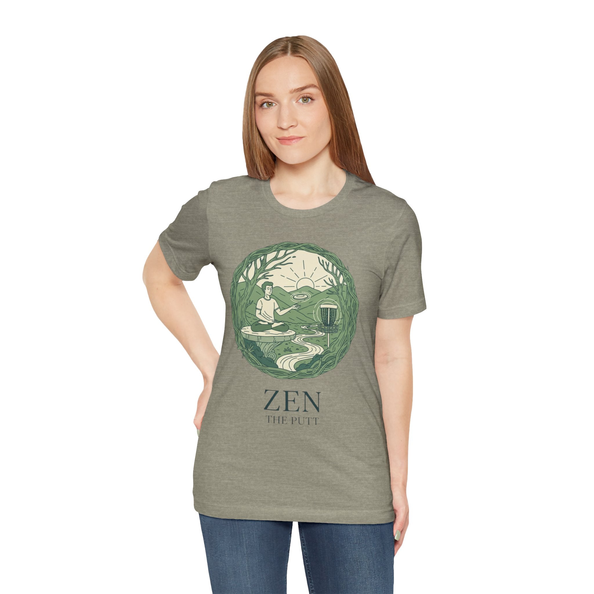 Zen Disc Golf Unisex Tee, Relaxed Fit T-Shirt for Nature Lovers, Gift for Mindfulness Practitioners, Bohemian Vibes, Stoner vibes