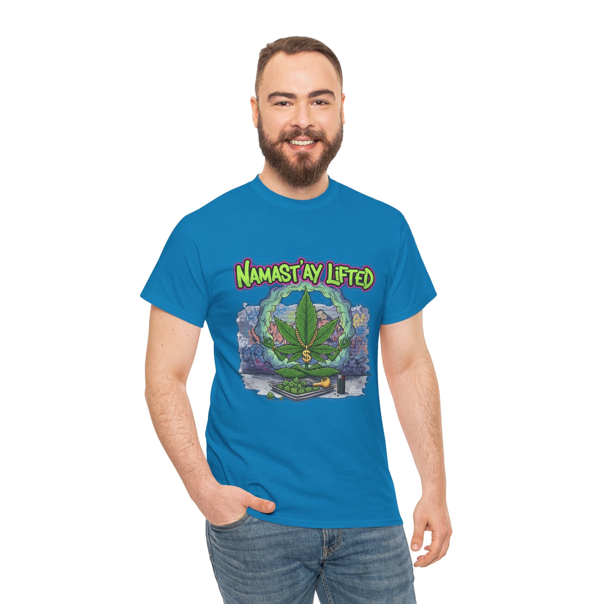 Namast'ay Lifted Stoner Meditation Unisex Tee, Chill Yoga T-Shirt, Relaxation Meditation Top, Men Women Gift Clothing, Spiritual Zen
