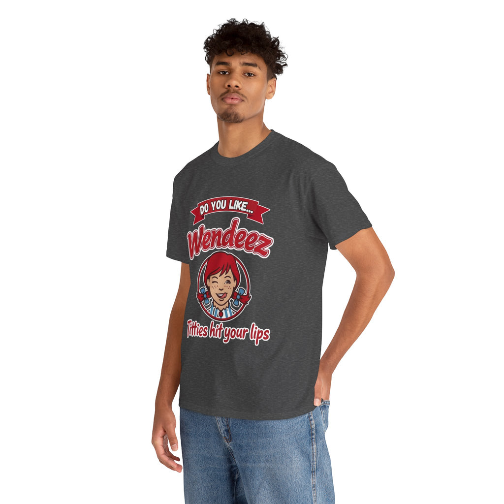 "Do You Like Wendeez Titties Hit Your Lips"- Funny, Parody Retro Logo Tee