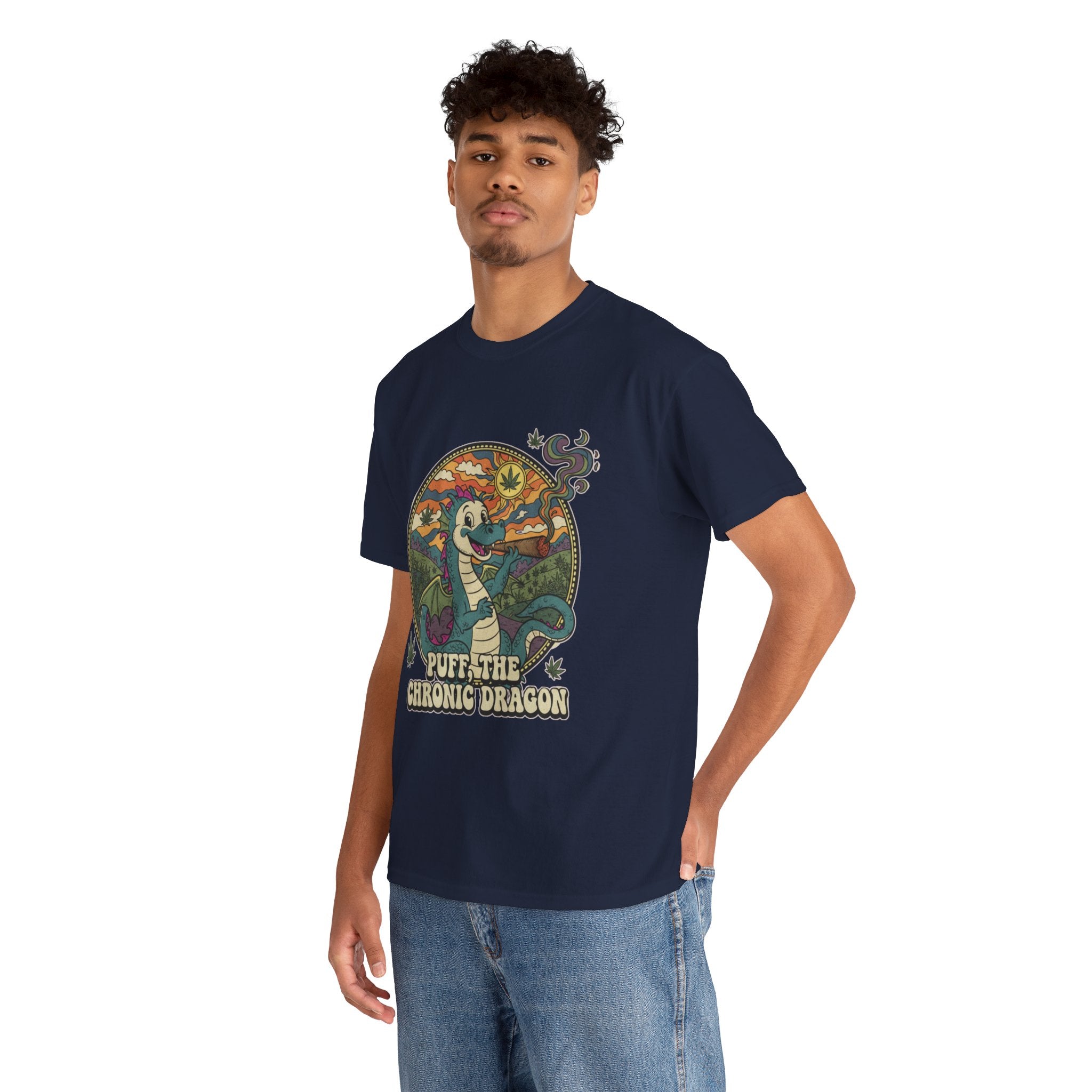 Puff the Chronic Dragon Tee | Retro Dragon Smoking 420 Design