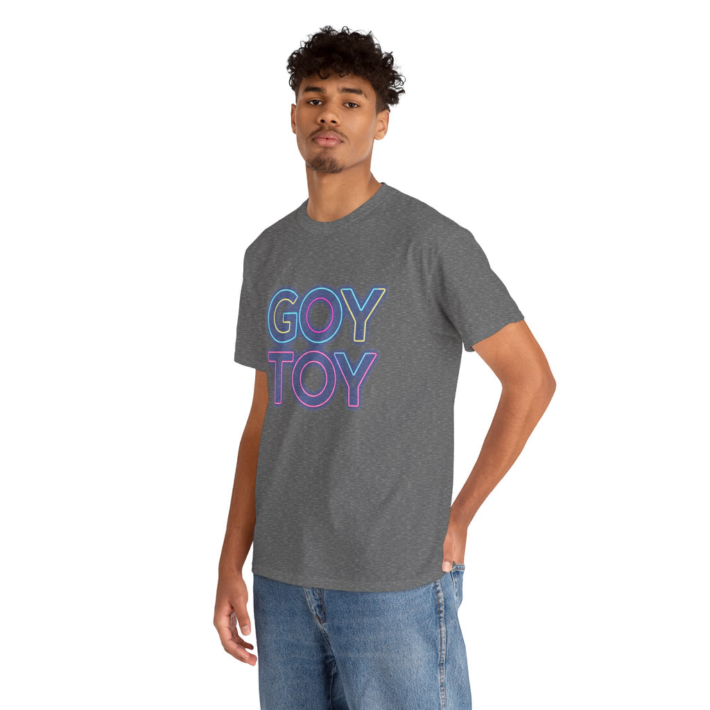Goy Toy neon text Tee | retro neon typography shirt