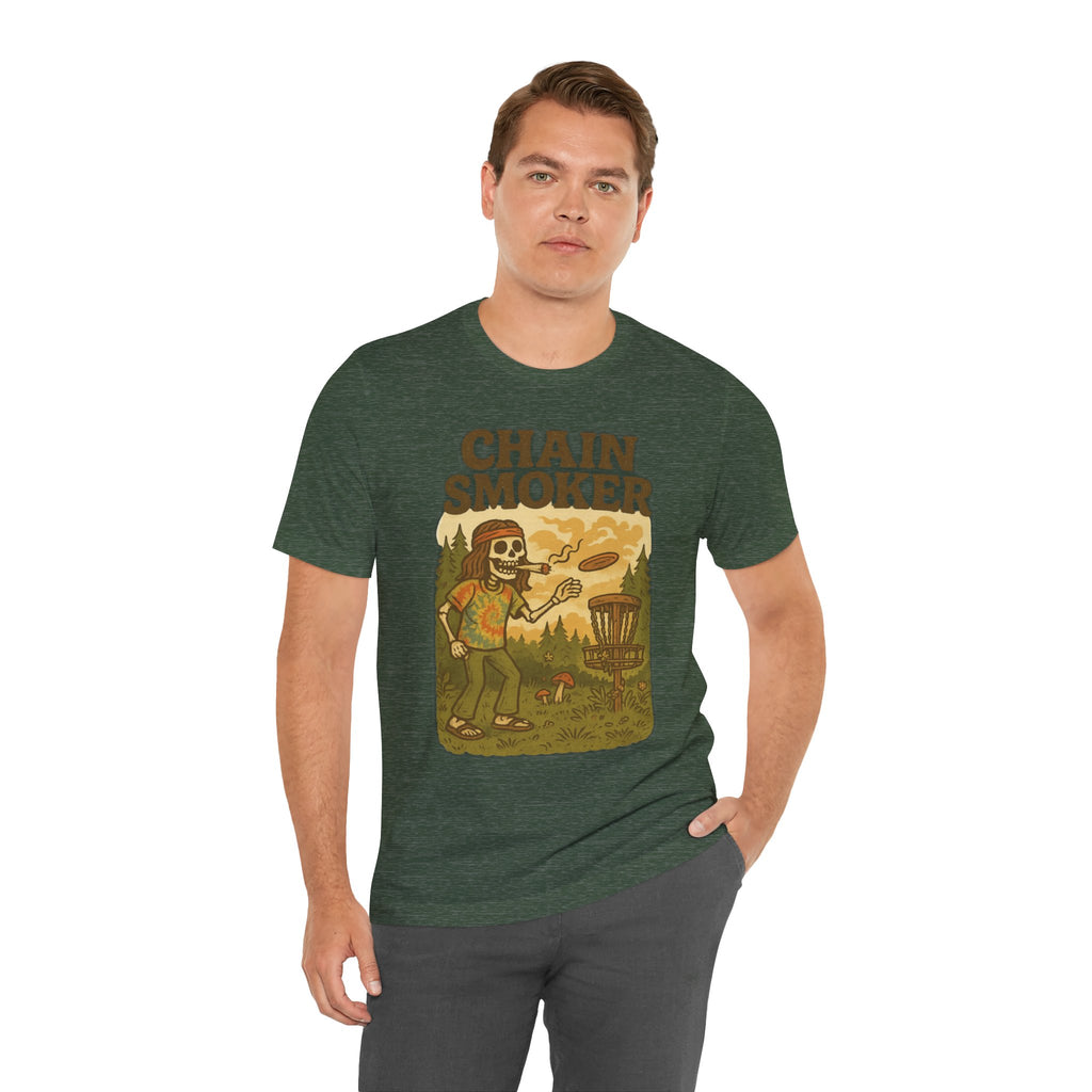 Chain Smoker Graphic Tee, Funny Tee, Short Sleeve Shirt, Outdoor stoner Apparel, Gift for Smokers, Summer Vibes, Disc golf, Frolph 420 weed