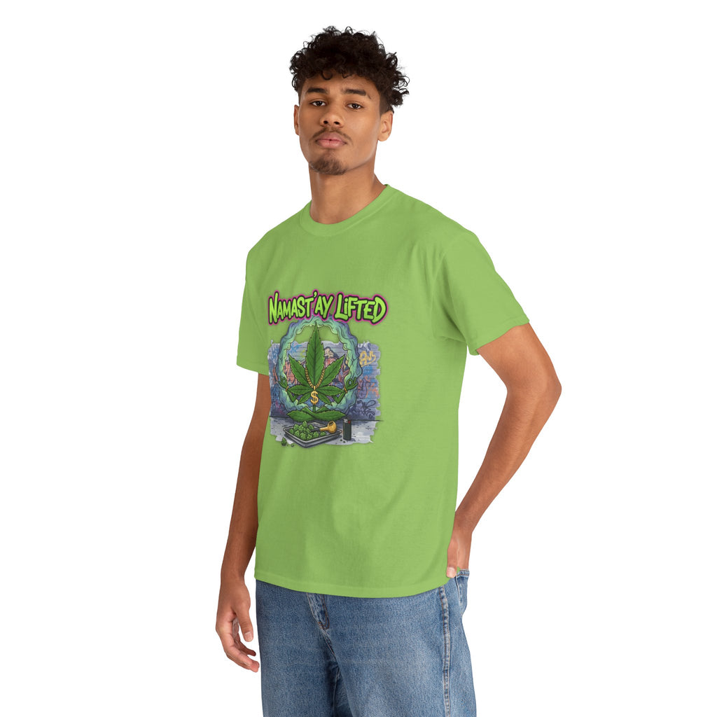 Namast'ay Lifted Stoner Meditation Unisex Tee, Chill Yoga T-Shirt, Relaxation Meditation Top, Men Women Gift Clothing, Spiritual Zen