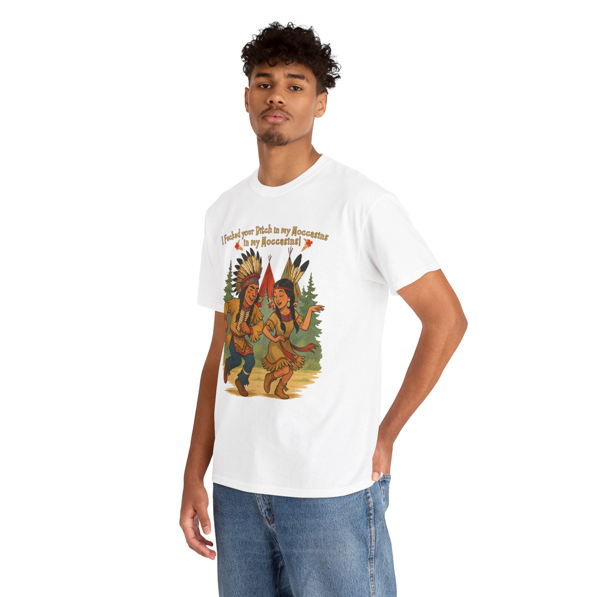 Vintage Native American Couple Dancing T-Shirt | Retro Campfire Illustration, Raunchy comedy IYKYK