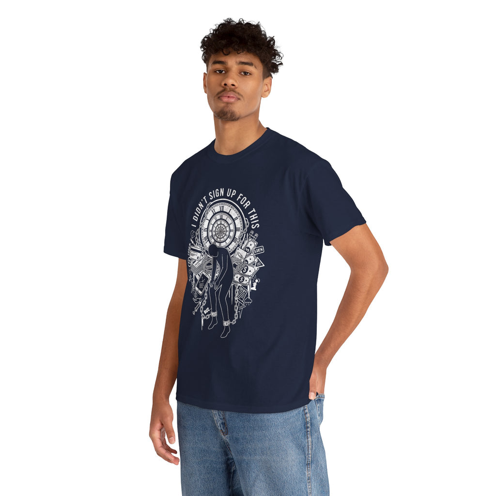 I Didnt Sign Up For This T Shirt Surreal Burnout Drowning Figure Existential Graphic Tee