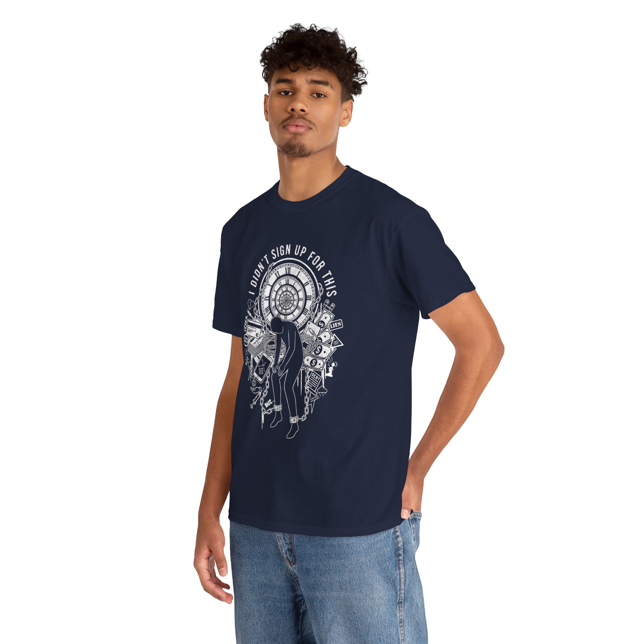 I Didnt Sign Up For This T Shirt Surreal Burnout Drowning Figure Existential Graphic Tee