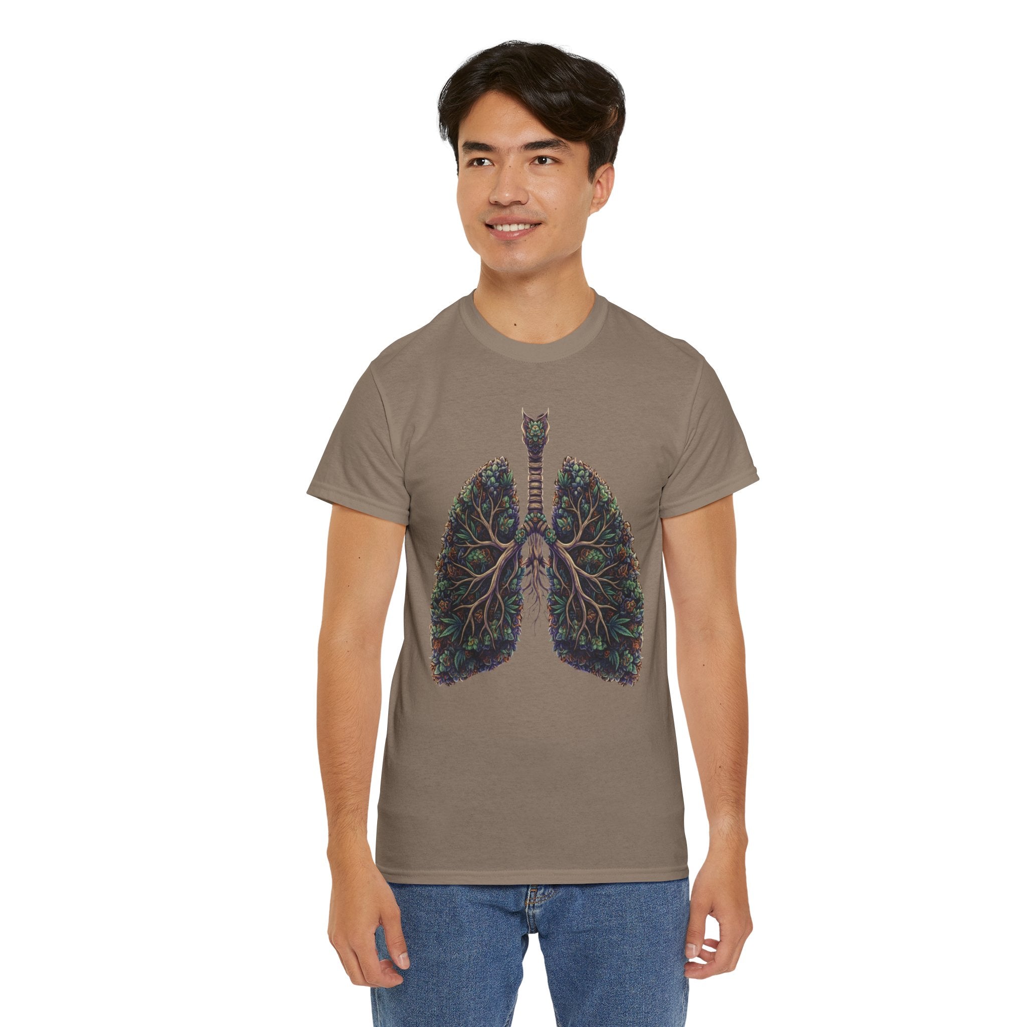 420 Lungs Illustration Tee | Botanical Respiratory Anatomy Shirt