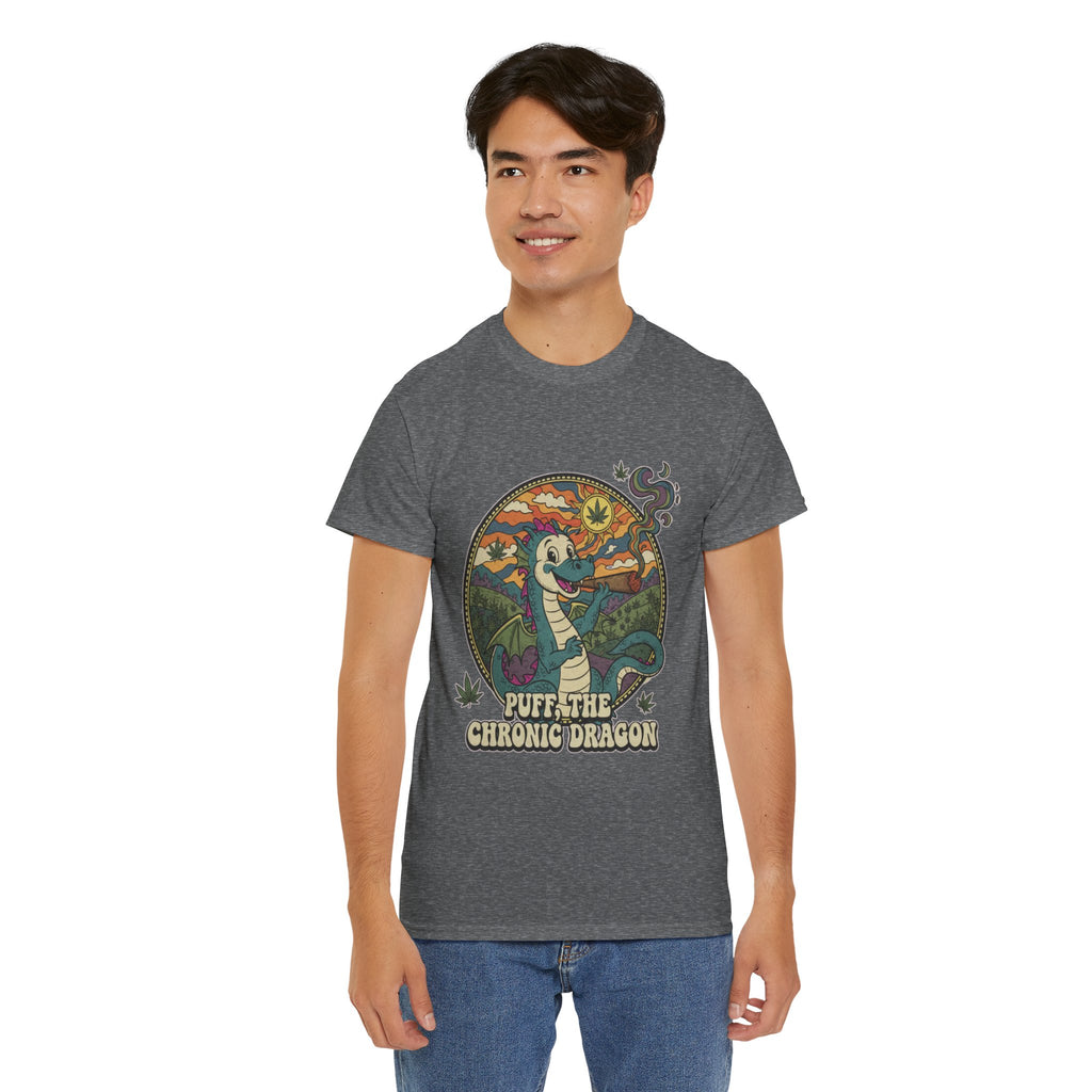 Puff the Chronic Dragon Tee | Retro Dragon Smoking 420 Design