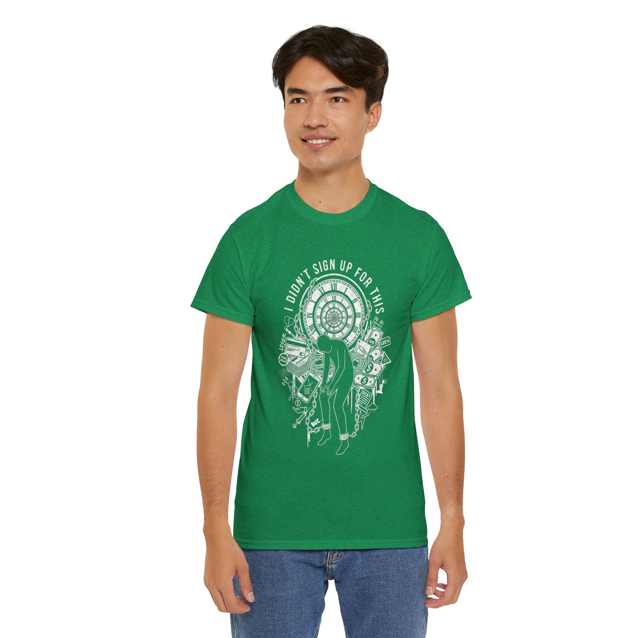 I Didnt Sign Up For This T Shirt Surreal Burnout Drowning Figure Existential Graphic Tee