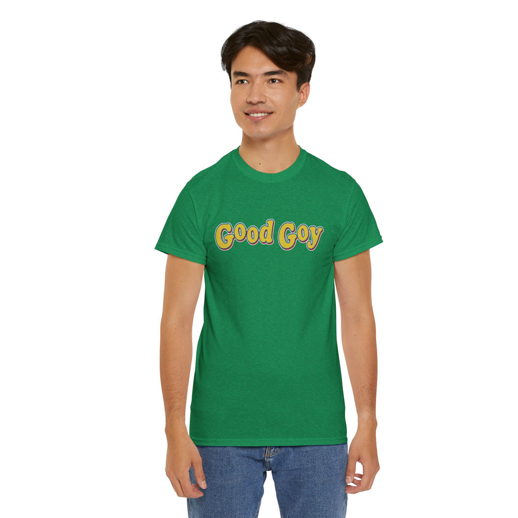 Good Goy retro yellow bubble text Tee | Nostalgic vintage graphic