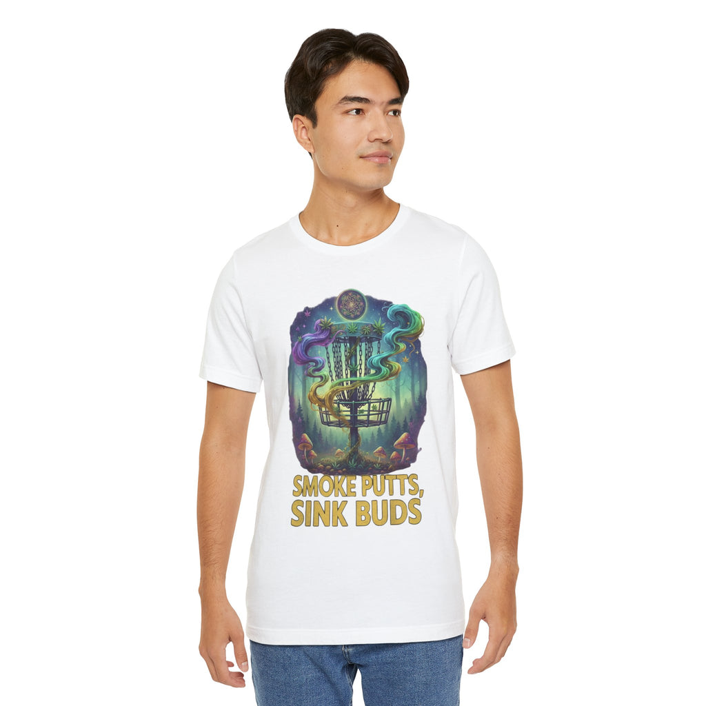 Smoke Putts Disc Golf T-Shirt, Stoner 420 Graphic Tee, Unisex Jersey Short Sleeve Tee for Smokers, , Gift for Stoners, Weed Frolph,