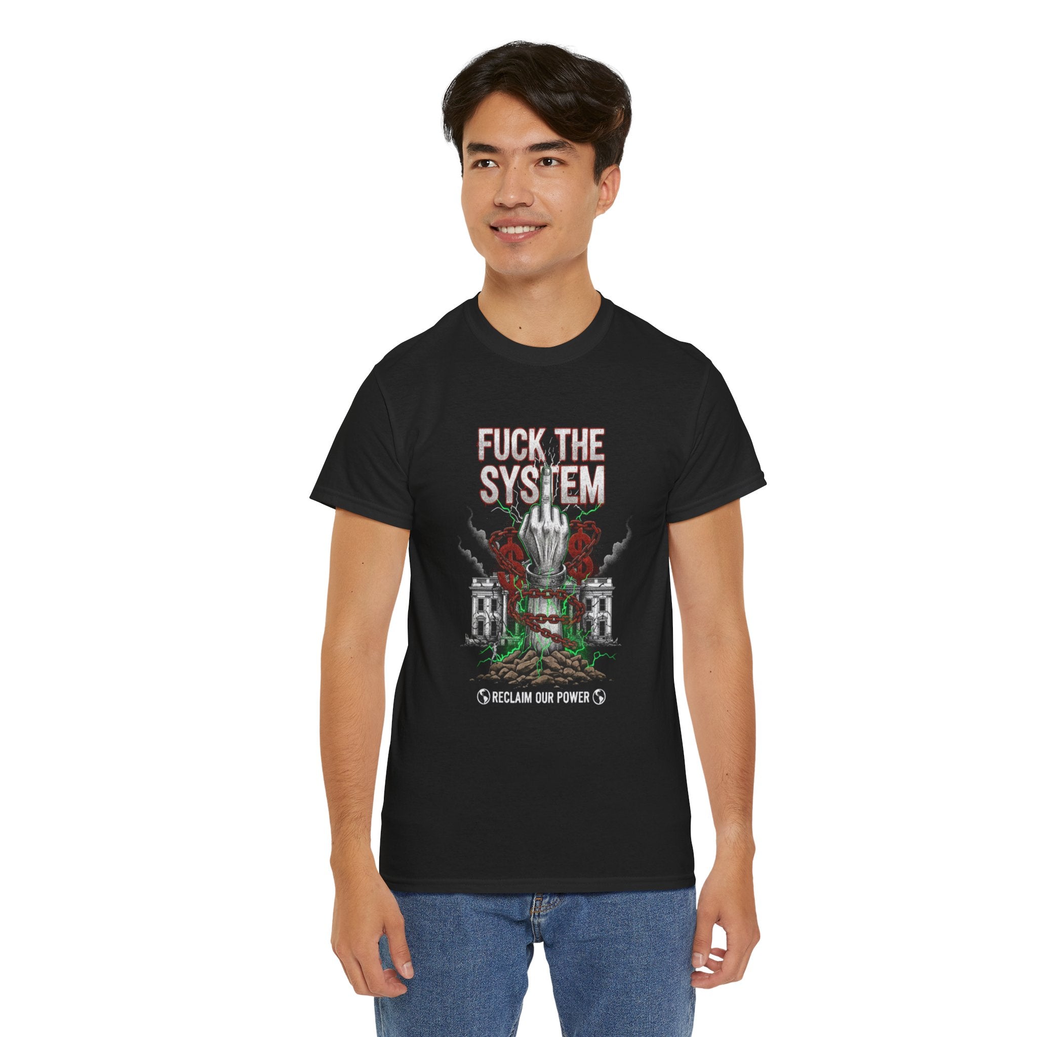 Fuck the System T-Shirt | Protest Graphic Tee, Graffiti Government Design