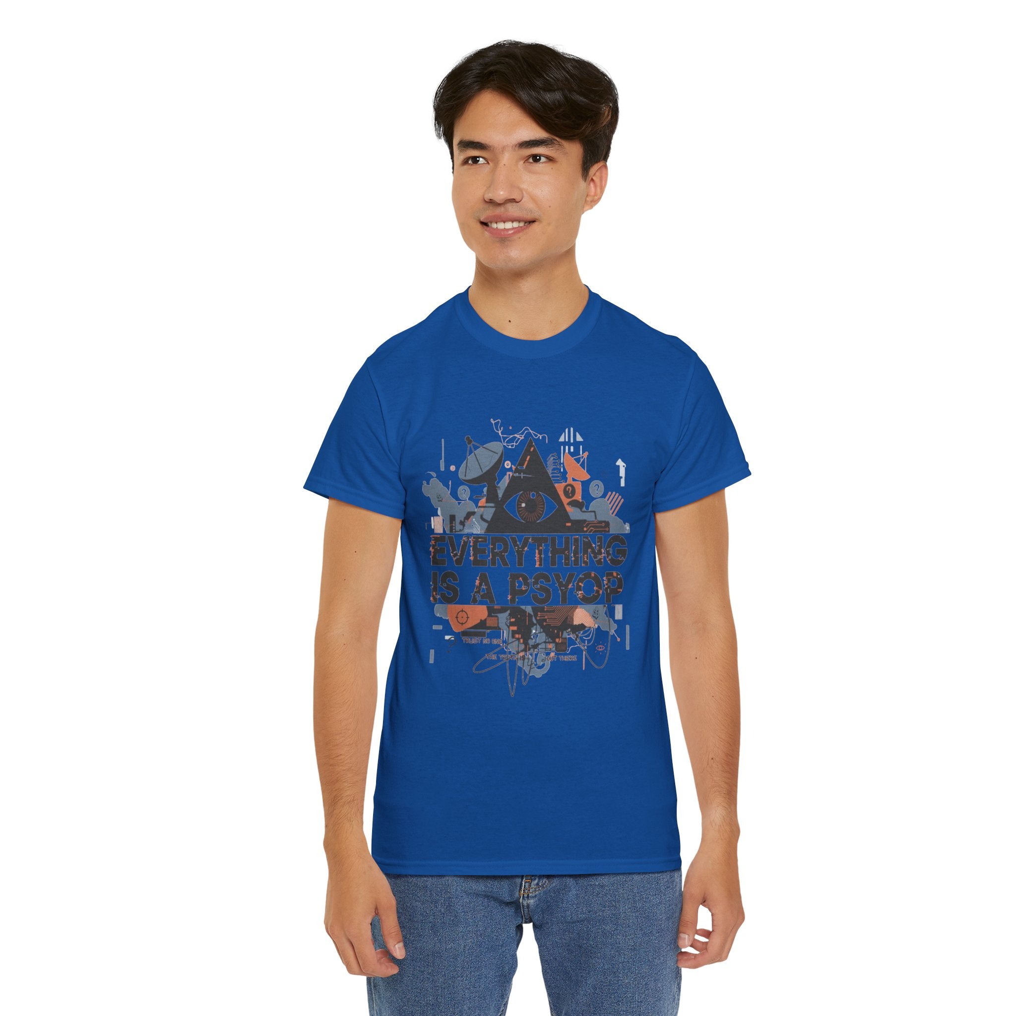 Everything Is a Psyop T-Shirt | Conspiracy Eye Graphic Tee, Abstract Collage