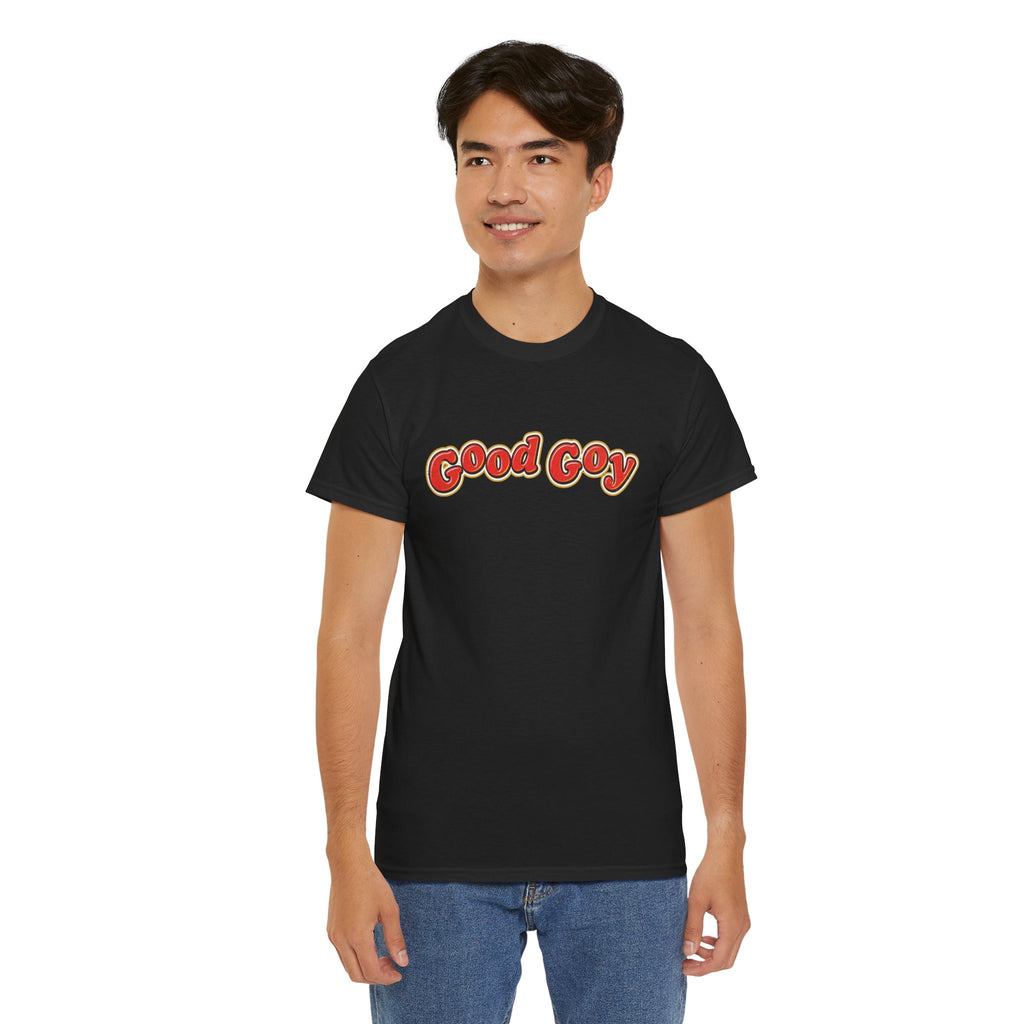 Good Goy Retro Bubble Letter T-Shirt | Nostalgic Parody Design