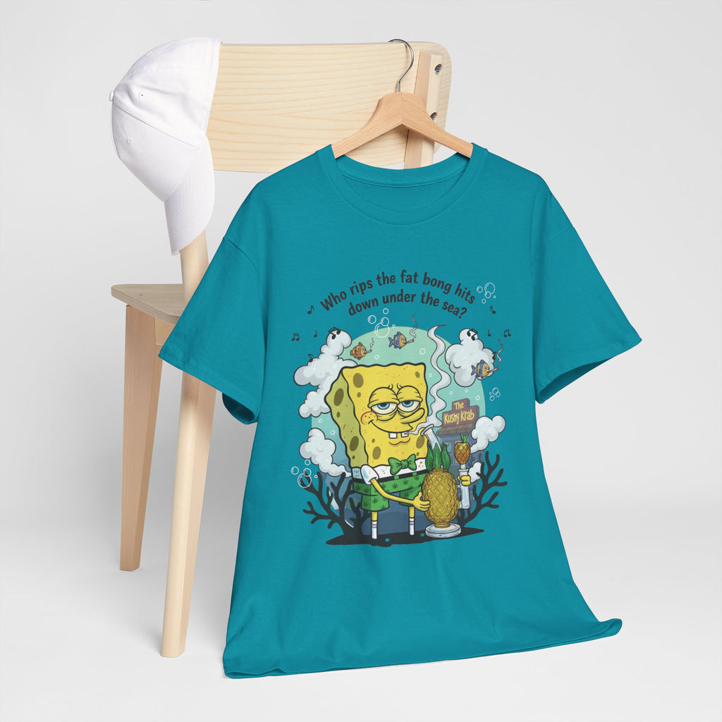 Nostalgic Cartoon Underwater Stoner Pineapple Tee, 420 Humor, Gift for Stoners